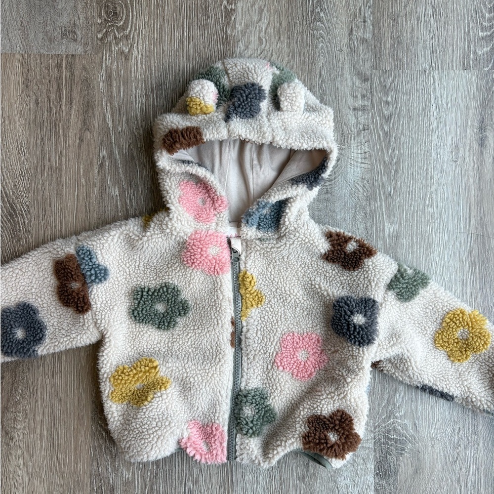 Floral Teddy Bear Zip Up (24 months)